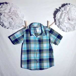 Carter’s Short Sleeve Button Down Shirt Madras